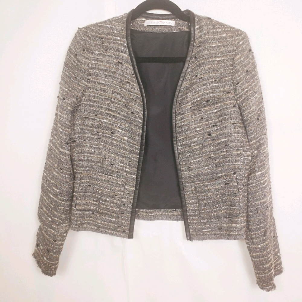 Ulla Johnson metallic tweed open front blazer